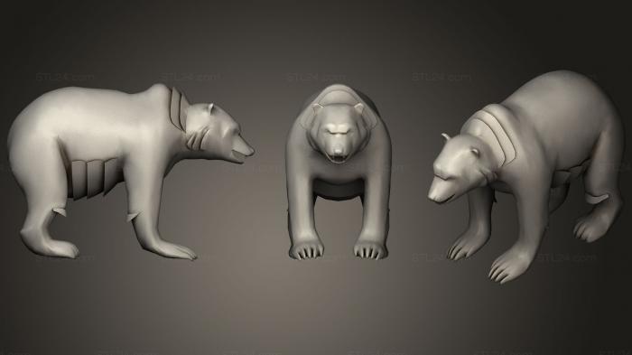 Статуэтки животных (Медведь, STKJ_1652) 3D модель для ЧПУ станка